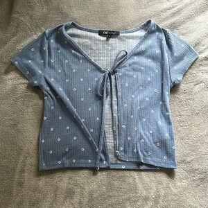 YMI Blue flower crop top size small
